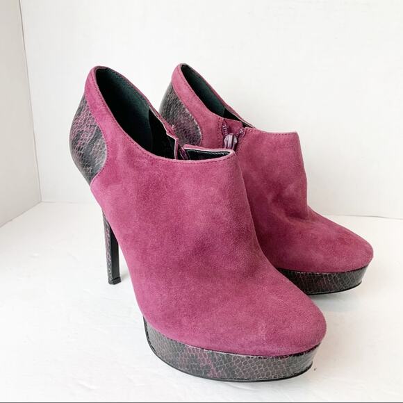 Bandolino Purple Suede Platform Bootie SZ 5.5 - Picture 6 of 8